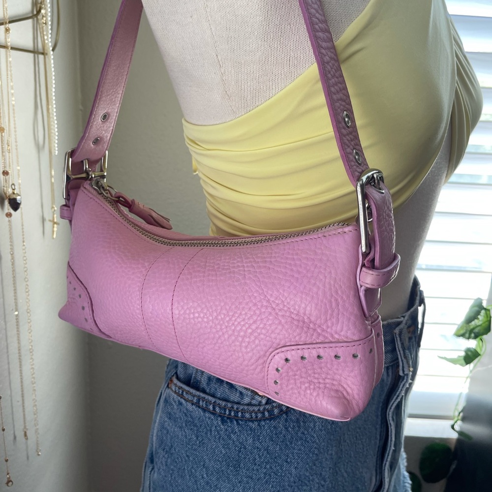 VTG Coach Pink Leather Shoulder Handbag